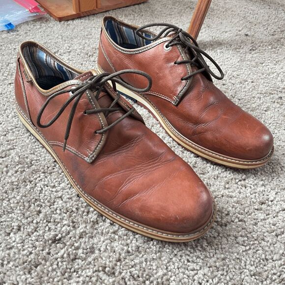 Pikolinos Vigo Brown Full Grain Leather Derby Shoes EU 45 Soft Broken-In